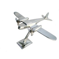 AVION BIMOTEUR ALUMINIUM de DECORATION
