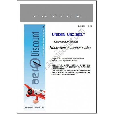 Manuel en Français UNIDEN 30XLT Scanner 200 channels