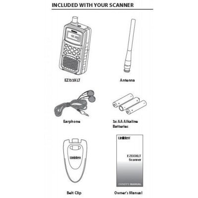 UNIDEN UBC EZI 33XLT+ Scanner Avion 183 Canaux batteries NiMH 