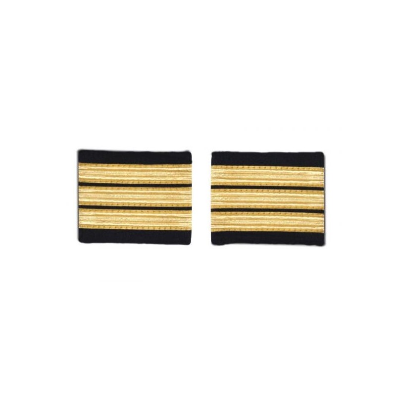 Galons d'épaules O.P.L. Co-Pilote 3 Barrettes Or Simple
