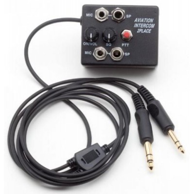 INTERCOM AVIATION 2 places PTT sur boitier