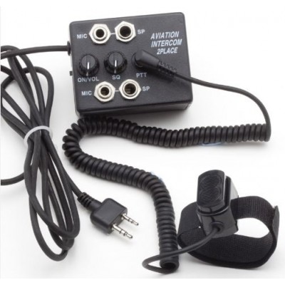 INTERCOM AVIATION 2 places Prise ICOM double jacks - PTT déporté