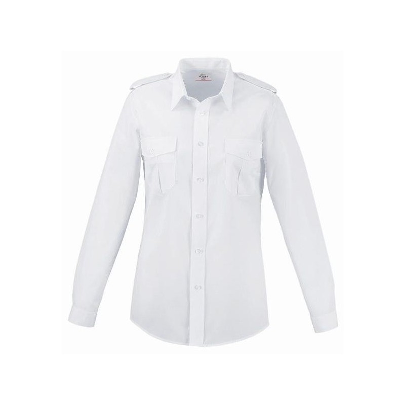 Chemise Pilote Blanche Femme Manches Longues