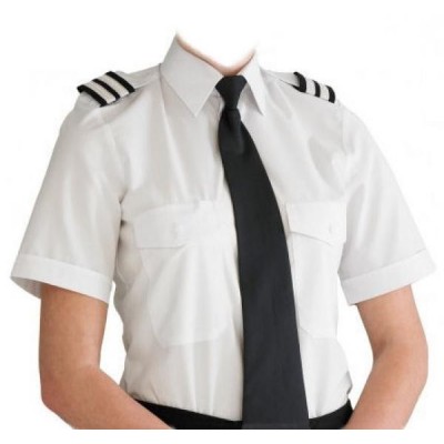 Chemise Pilote Blanche Femme Manches Courtes