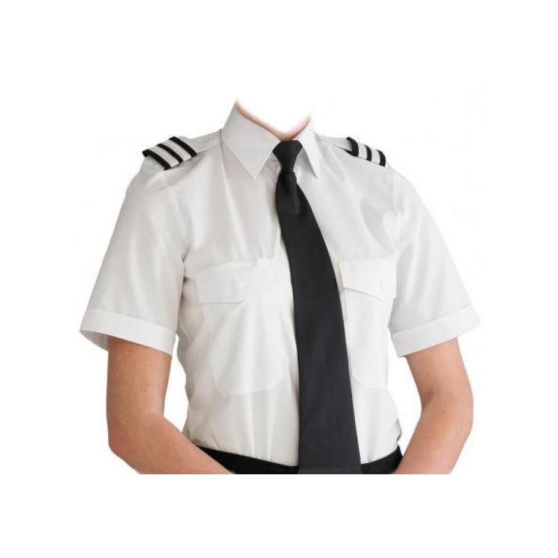 Chemise Pilote Blanche Femme Manches Courtes