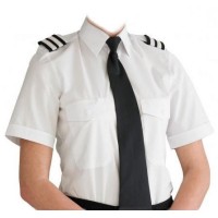 Chemise Pilote Blanche Femme Manches Courtes